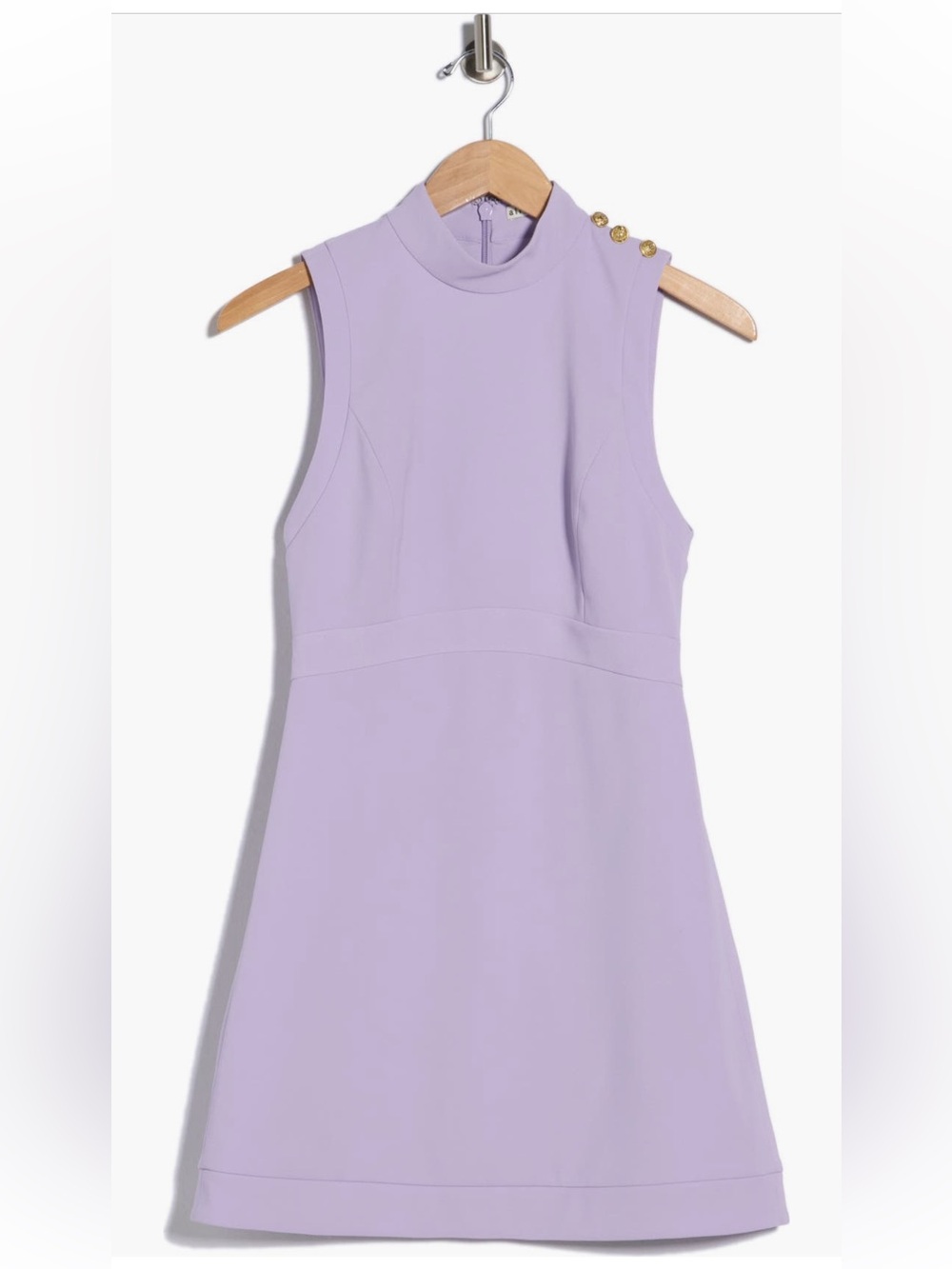 ‼️NEW Alice + Olivia Victoria Mock Neck Sleeveless Fit & Flare Purple Mini Dress